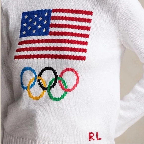 NWT Polo Ralph Lauren Women's Team USA Knit Crewneck Sweater White $398 Size XS - Picture 2 of 6